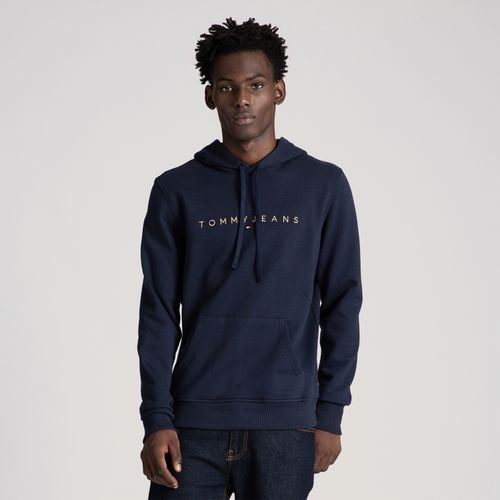 Moletom Capuz Logo Linear Tommy Jeans
