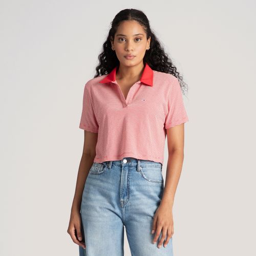 Polo Cropped Listrada Tommy Jeans