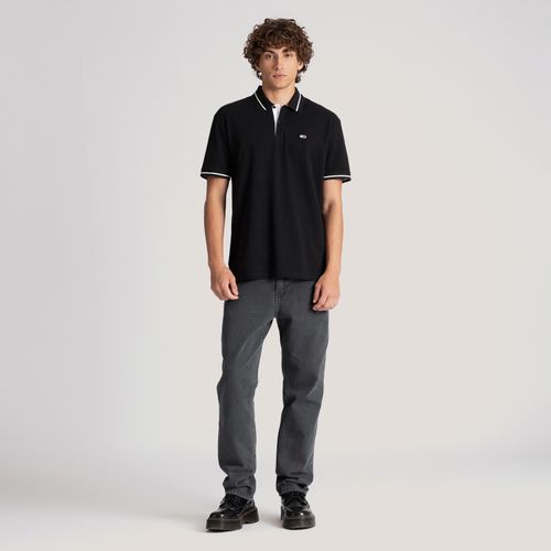Polo Regular Faixa Contrastante Tommy Jeans