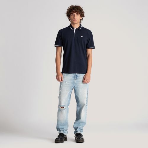 Polo Regular Faixa Contrastante Tommy Jeans