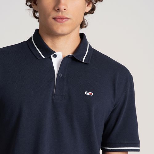 Polo Regular Faixa Contrastante Tommy Jeans