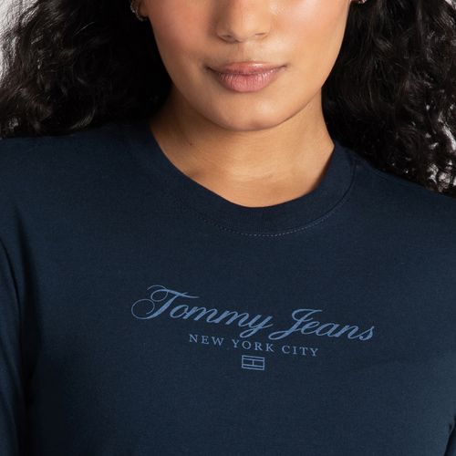 Camiseta Manga Longa Logo Cursivo Tommy Jeans