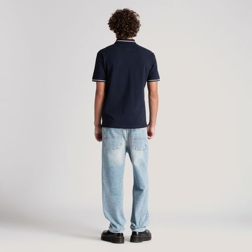 Polo Regular Faixa Contrastante Tommy Jeans