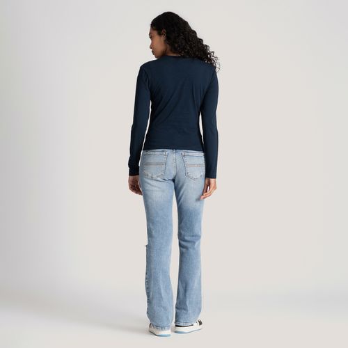 Camiseta Manga Longa Logo Cursivo Tommy Jeans