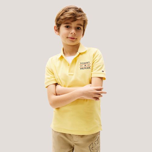 Polo Logo Linhas Infantil Tommy Hilfiger