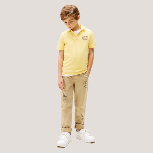 Polo Logo Linhas Infantil Tommy Hilfiger