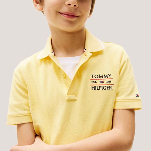 Polo Logo Linhas Infantil Tommy Hilfiger