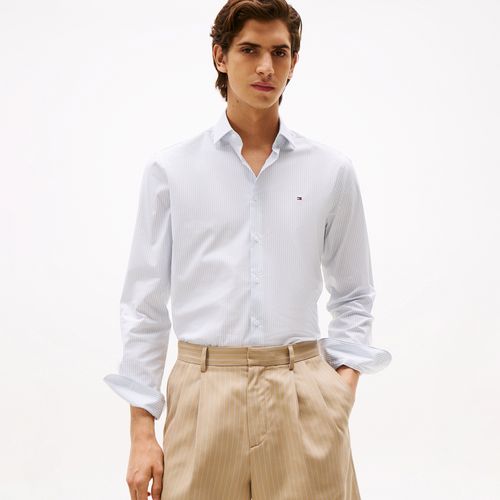 Camisa Popeline Listrada Slim Fit
