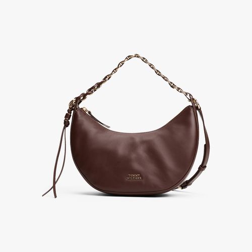 Bolsa Lua De Couro Logo Em Metal