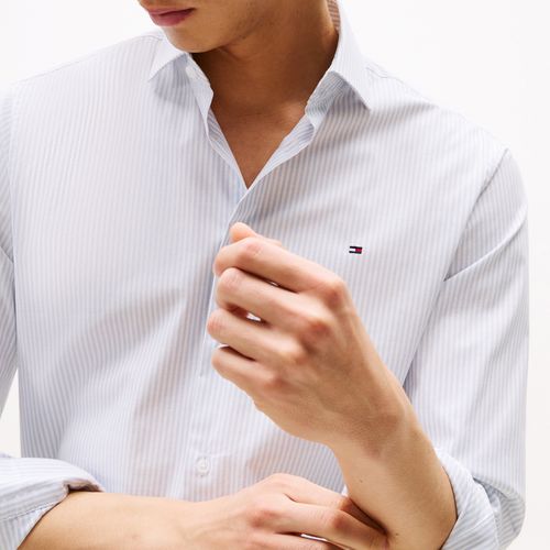 Camisa Popeline Listrada Slim Fit