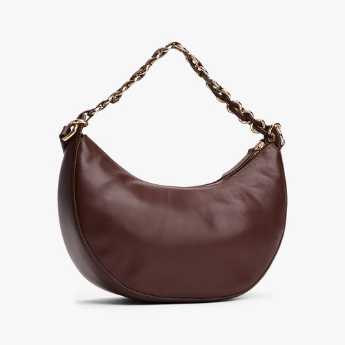 Bolsa Lua De Couro Logo Em Metal