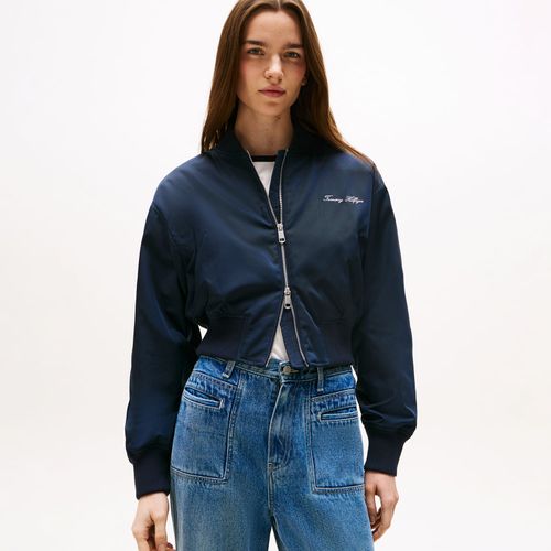 Jaqueta Bomber Cropped Repelente À Água