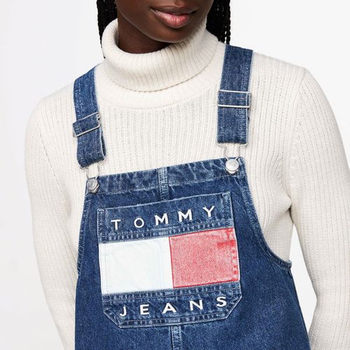 Jardineira Jeans Bandeira Tommy Jeans