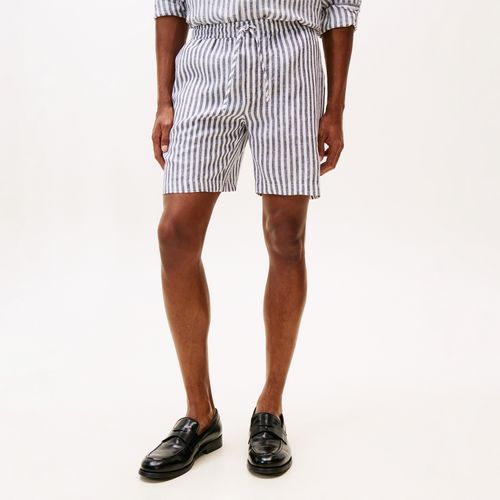 Bermuda Listrada De Linho