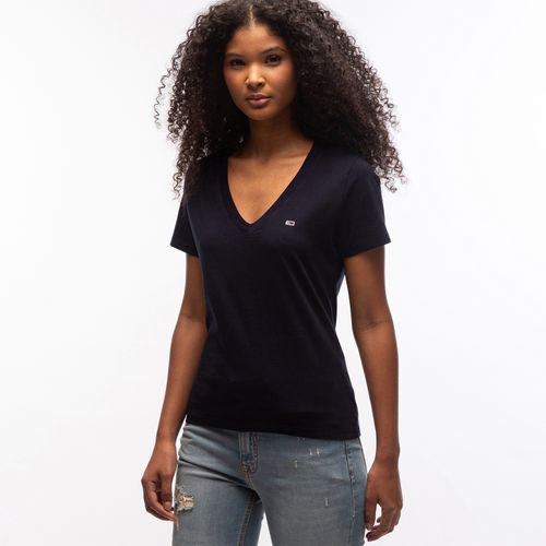 Camiseta Clássica Gola V Tommy Jeans