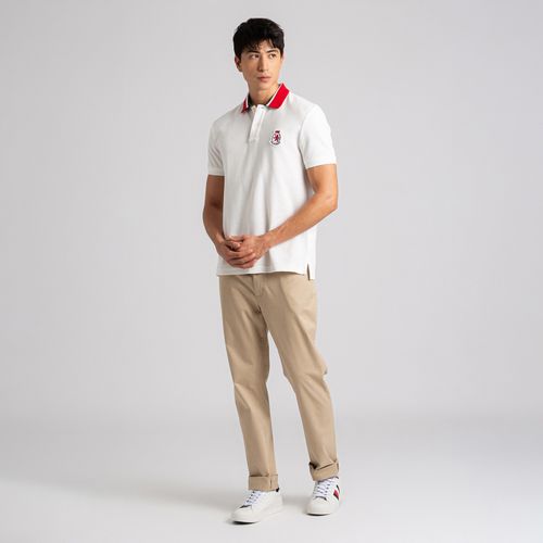Polo Herrinbone Brasão Regular Fit