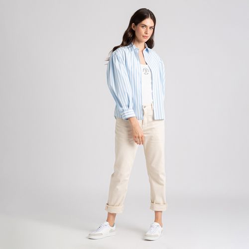 Camisa Listrada Popeline Relaxed