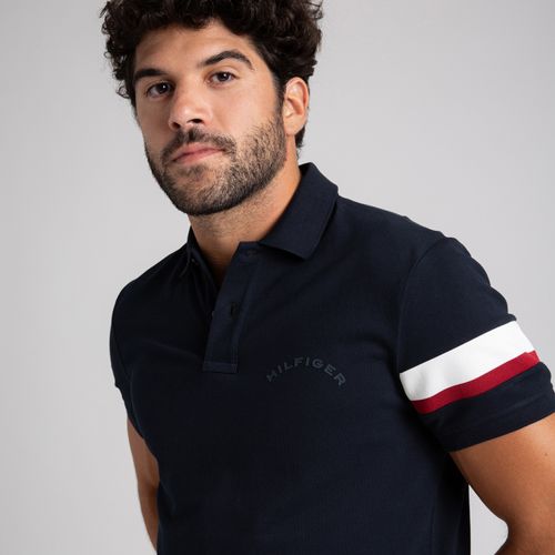 Polo Manga Global Stripe Regular Fit