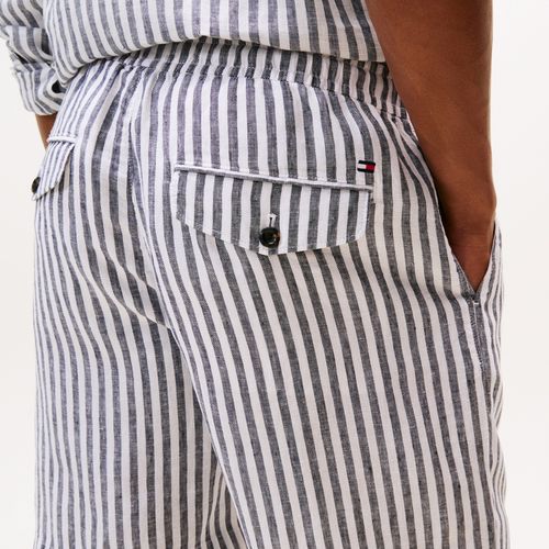 Bermuda Listrada De Linho