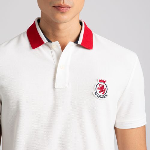 Polo Herrinbone Brasão Regular Fit
