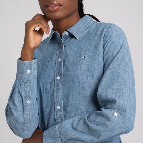 Camisa Jeans Roll Tab Regular