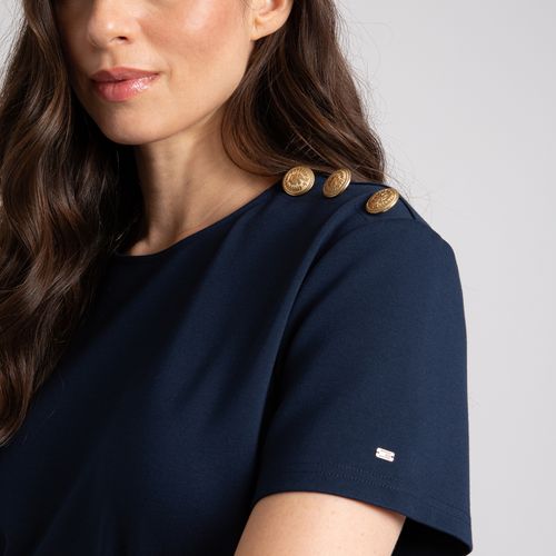 Vestido Gold Button Ponte Di Roma