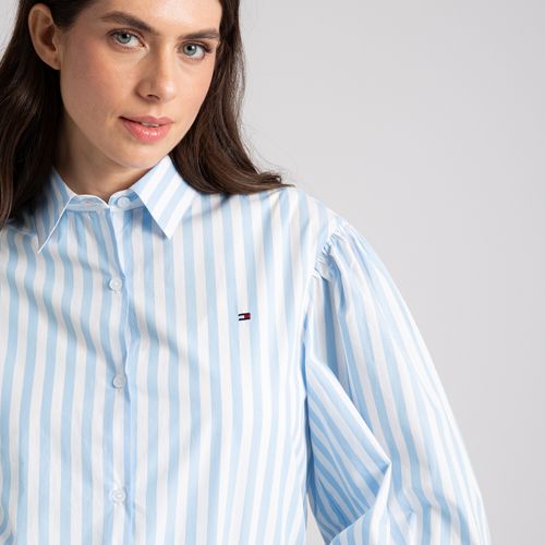 Camisa Listrada Popeline Relaxed