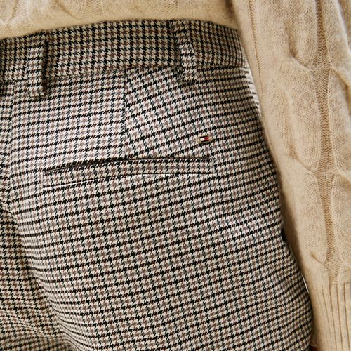 Calça Slim Pied De Poule