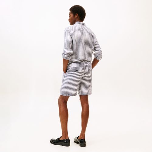 Bermuda Listrada De Linho