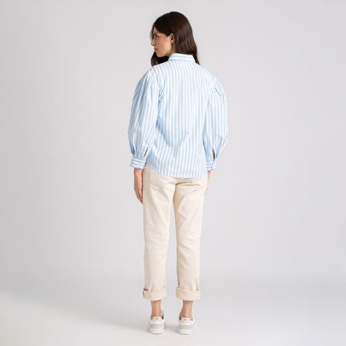 Camisa Listrada Popeline Relaxed