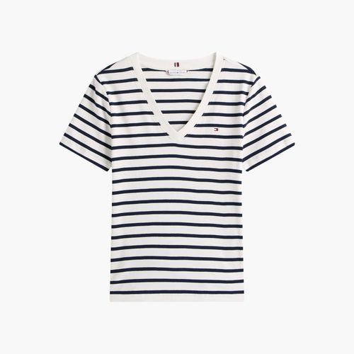 Camiseta Listrada Gola V