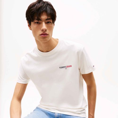 Camiseta com Gola Redonda e Logo nas Costas