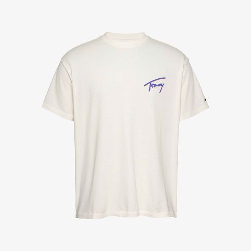 Camiseta relaxed com estampa gráfica e logo nas costas