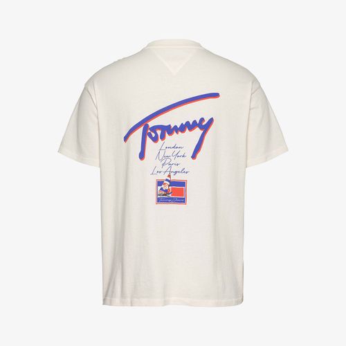 Camiseta relaxed com estampa gráfica e logo nas costas