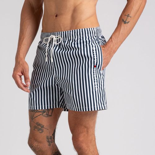 Bermuda De Banho Média Listrada