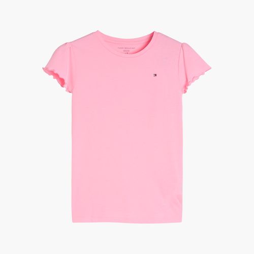 Camiseta Infantil Mangas Com Babados Tommy Hilfiger