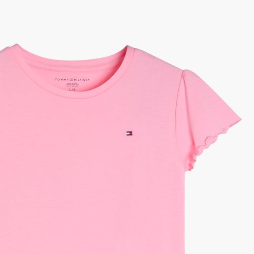 Camiseta Infantil Mangas Com Babados Tommy Hilfiger