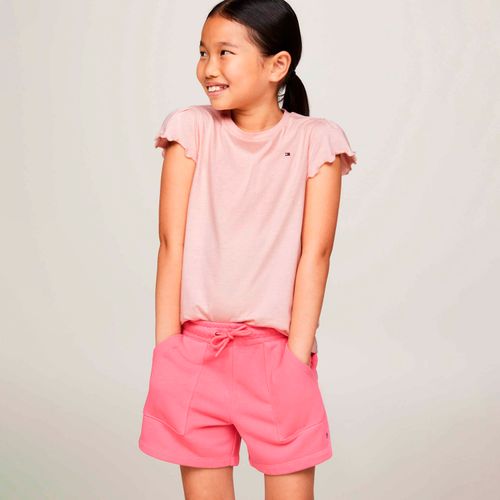 Camiseta Infantil Mangas Com Babados Tommy Hilfiger