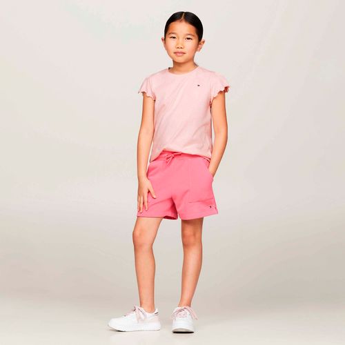 Camiseta Infantil Mangas Com Babados Tommy Hilfiger