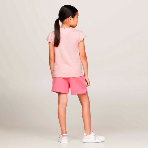 Camiseta Infantil Mangas Com Babados Tommy Hilfiger