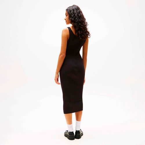 Vestido Midi Canelado Tommy Jeans