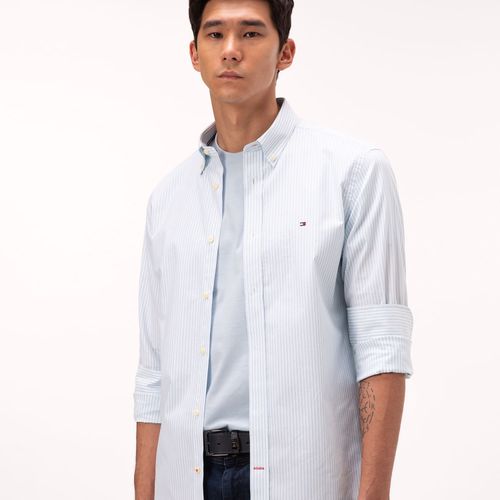 Camisa Regular Listras Manga Longa