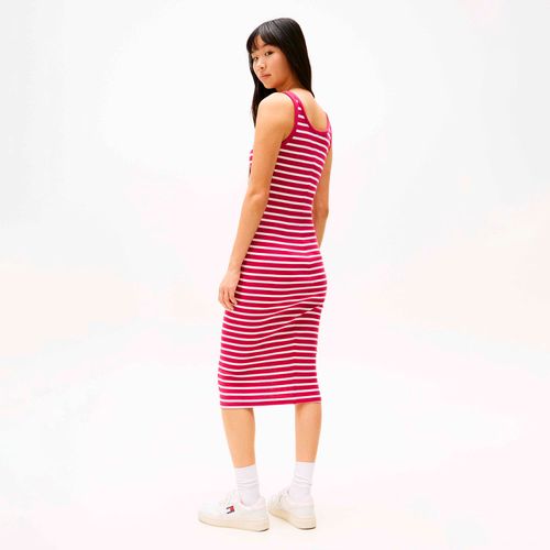 Vestido Midi Canelado Tommy Jeans