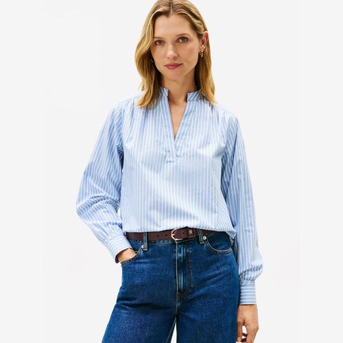 Blusa em popeline com decote em V