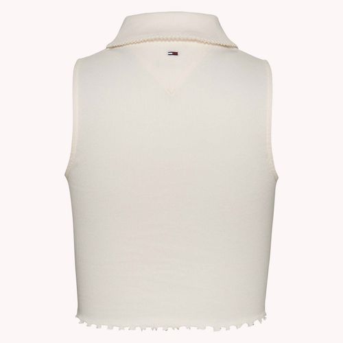 Blusa Cropped Polo sem Mangas Tommy Jeans