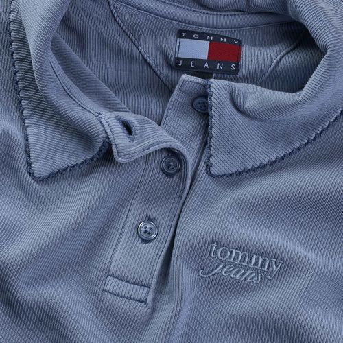 Vestido Polo Canelado Curto Tommy Jeans