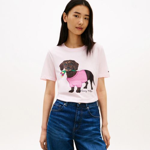 Camiseta Tommy Hilfiger Em Jersey Com Estampa Cachorro Regular Fit