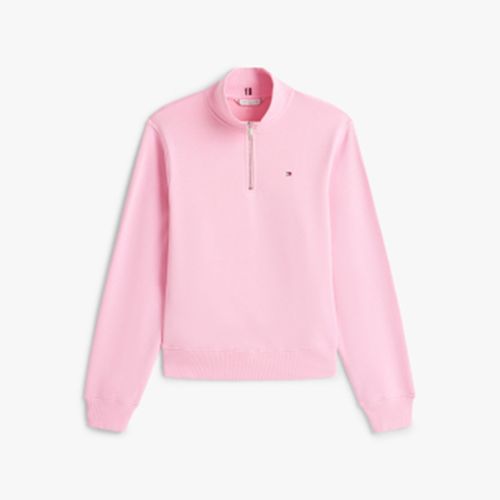 Moletom Tommy Hilfiger Em Terry Com Meio Zíper Manga Longa