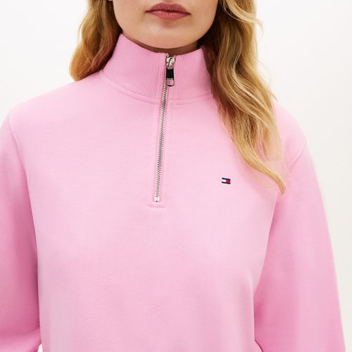 Moletom Tommy Hilfiger Em Terry Com Meio Zíper Manga Longa