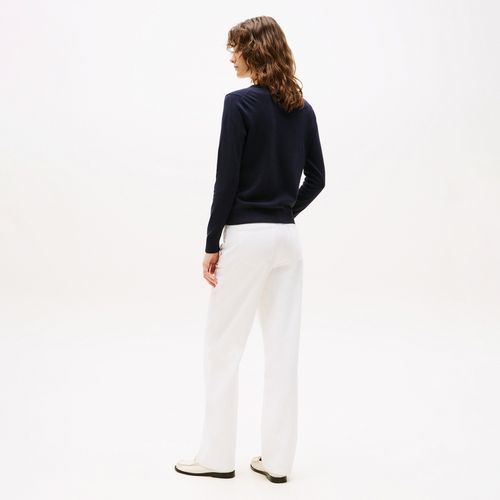 Suéter Tommy Hilfiger Em Jersey Stitch Com Gola V